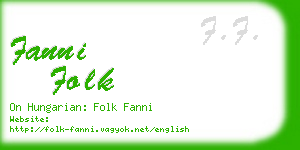 fanni folk business card